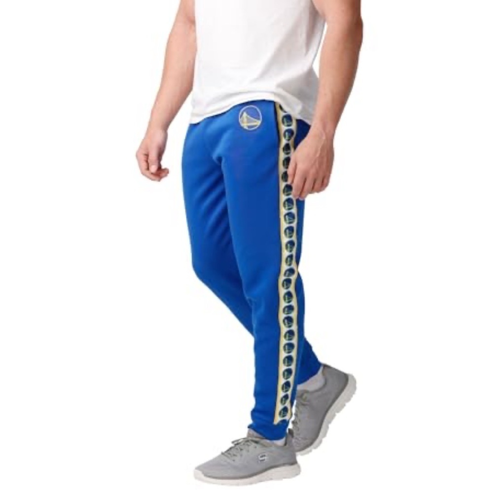 Golden State Warriors Blue Track Pants NEW Large XL NBA Basketball Blue Yellow